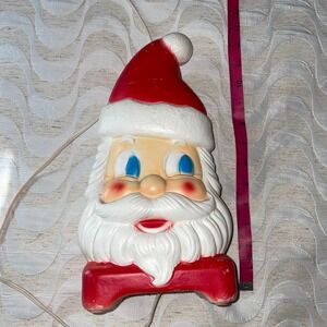 Vintage 12" Doubled-Sided Santa Head Blow Mold Empire Carolina Enterprises light
